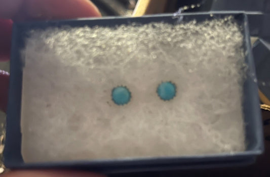 4mm (1/4") Authentic Turquoise Earrings